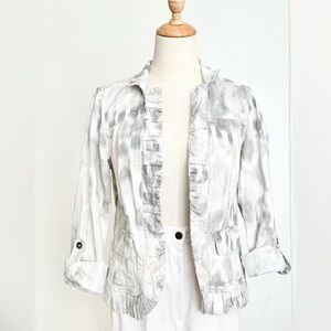 🤍Chico's Gray and White Textured Jacket